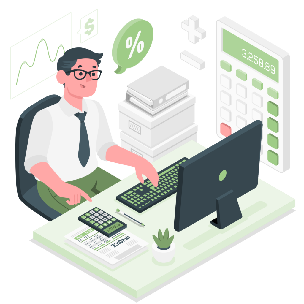 Illustration montrant un expert comptable gérer ses factures sur Sage X3