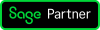 Badge Sage Partner, attestant de la réputation d'Arcanes parmi les partenaires Sage. Logo Sage sur fond noir avec la mention "Partner"